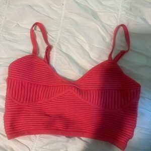 Aerie Ribbed Pink Crop Top